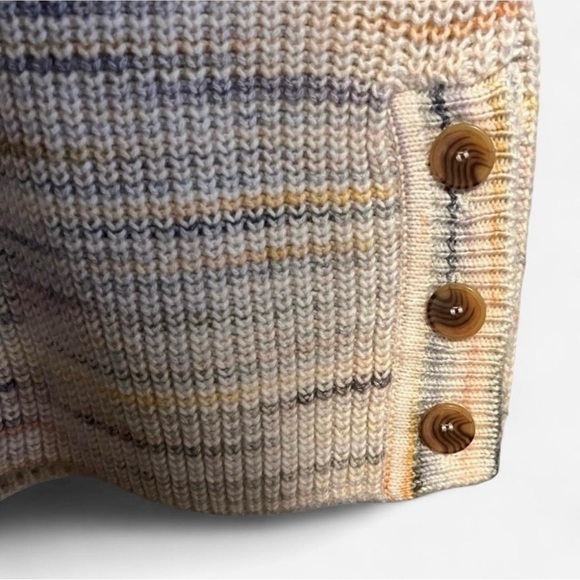 Michael Stars Autumn Spacedye V-neck Pullover Sweater in Rainbow Combo [Size 1X] - Picture 5 of 6